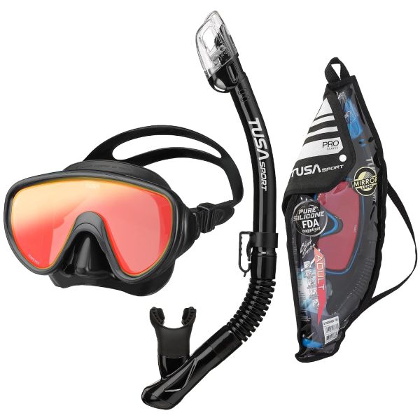 TUSA Visio Maske Şnorkel Seti ( Aynalı Cam )